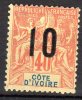 COTE D'IVOIRE - 1912: Timbre De 1892-1960 Surchargé  (N° 38*) - Unused Stamps