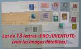 SUISSE - PRO JUVENTUTE / 1922 - 1989  LOT DE 13 LETTRES / 8 IMAGES (ref 998) - Lettres & Documents