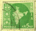 India 1957 Map Of India 5np - Used - Used Stamps