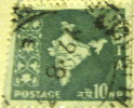 India 1957 Map Of India 10np - Used - Used Stamps