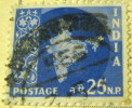 India 1957 Map Of India 25np - Used - Used Stamps