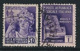 ● ITALIA - R.S.I. 1944/45 - Monumenti Distrutti - N.° 507 E 509 Usati - Senza Fil. - Cat. 0,50 € - Lotto N. 1379 - Gebraucht