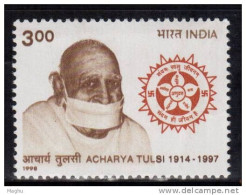 India MNH 1998, Acharya Tulsi, Jain Religion Leader, Mask On Face - Ungebraucht