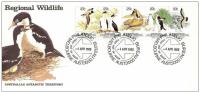 Wildlife, Birds, Pinguin 1983 Australian Antarctic Territory Stamps Strip FDC - Penguins