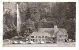 Multnomah Falls OR Oregon, Lodge And Waterfall, Autos, On C1940s Vintage Real Photo Postcard - Sonstige & Ohne Zuordnung