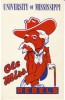 University Of Mississippi, Old Rebels Logo Graphic Design C1960s Vintage Postcard - Altri & Non Classificati