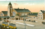 Giessen, Bahnhof Mit Pferdefuhrwerken Und Strassenbahn, Um 1910 - Giessen