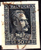 POLAND 1928 Pilsudski Imperf Printers Waste Used Fi 238 Nz (with Ink Line Through Back - Oblitérés