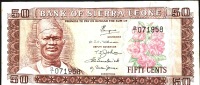 SIERRA LEONE  P4a  50  CENTS   1972 FIRST  PREFIX D/1   Fine/Better ! - Sierra Leone