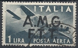 1947 TRIESTE A USATO POSTA AEREA 1 LIRA FILIGRANA CD - RR10781 - Luchtpost