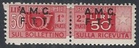 1947-48 TRIESTE A PACCHI POSTALI 50 £ VARIETà PUNTO SOPRA LA A MH * - R10790 - Postpaketen/concessie