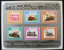 CUBA: TRAINS (Yvert N° BF 2810/15). Feuillet Non Dentelé. Neuf Sans Charniere ** MNH. - Treinen