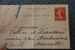 Entier Postal Entier Postaux Carte-lettre Du 19 Août 1913 à L'abattoir Pour Marseille Voir Flamme Au Verso - Letter Cards