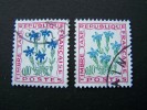 OBLITERE FRANCE ANNEE 1964 TIMBRES TAXE VARIETE 2 NUANCES EXTREMES OBLITERATION RONDE FLEURS DES CHAMPS GENTIANE - Usados