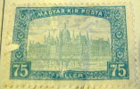 Hungary 1916 Parliament Buildings Budapest 75f - Mint Damaged - Unused Stamps