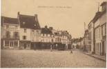 Houdan (Yvelines) France, Place De L'Eglise, Armes Cycles Motos Sign, C1920s/30s Vintage Postcard - Houdan