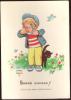 ILLUSTRATION MABEL LUCIE ATTWELL - BONNE CHANCE ! ENFANT CHAT NOIR FER A CHEVAL - "If You Look Lucky, You'll Be Lucky ! - Attwell, M. L.
