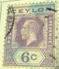 Ceylon 1912 King George V 6c - Used - Ceylon (...-1947)