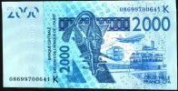 WAS  SENEGAL  P716Kf   2000 FRANCS   2008    UNC. - Senegal