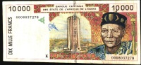 WAS  SENEGAL  P714Ki  10.000 FRANCS   2000 FINE NO P.h. !No Catalog Priced ! - Sénégal