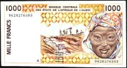 WAS IVORY COAST   P114Af   1000 FRANCS    1996   VF/XF    NO P.h. - Costa D'Avorio