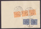 Denmark FÅBORG 7.6.1958 Debetseddel Franked W. Postage Due Stamps Portomarken Mi. 28, 38 (2 Scans) - Portomarken