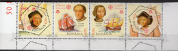 Kolumbus Romania 5974/7 A Als 4-ZD ** 14€ CEPT 2005 Columbus Schiffe Maria Bloque Hoja Se-tenant Bf 50 Jahre EUROPA - Ongebruikt