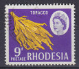 Rhodesia 1966 Mi. 29      9 P Queen Elizabeth II. & Tobacco Leaves Tabakblätter - Rhodesië (1964-1980)
