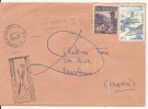 ENVELOPPE CIRCULE A BARCELONA RETURN ANDORRE RARE CANCELATION PERPIGNAN ??? - Maschinenstempel (EMA)