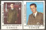 Congo - Brazzaville 1977 Mi# 599-600 Used - Charles De Gaulle / King Baudouin Of Belgium - Gebraucht