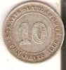 MONEDA DE PLATA DE STRAITS SETTLEMENTS DE 10 CENTS DEL AÑO 1886 (RARA) (COIN) SILVER-ARGENT - Kolonien