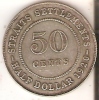 MONEDA DE PLATA DE STRAITS SETTLEMENTS DE 50 CENTS DEL AÑO 1920  (COIN) SILVER-ARGENT - Kolonien