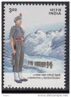 India MNH 2001, 4th Maratha Light Infantry, Army, Militaria, Glacier, Himalaya Patrol, - Unused Stamps