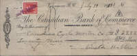 Canada-Check (money Order) 1941-The Canadian Bank Of Commerce Vancouver - Cheques & Traveler's Cheques