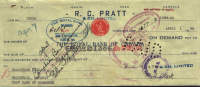 Canada-Check (money Order) 1952-The Royal Bank Of Canada - Chèques & Chèques De Voyage