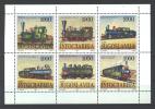 Jugoslawien - Yugoslavia 1992 Steam Locomotives Booklet Pane MNH, 10 X - Unused Stamps