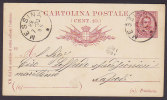 Italy Postal Stationery Ganzsache Intero Cartolina Postale Deluxe MESSINA 1890 To NAPOLI (2 Scans) - Postwaardestukken