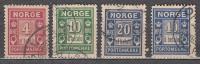 Norway 1921 Mi# 7-10 Porto Used 10,7 - Gebruikt