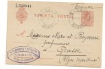 ESPAGNE - Royame Alphonse XIII - EP Numéroté 10 Centimos Orange - BESALU - 1919 - Briefe U. Dokumente