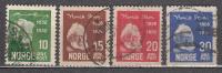 Norway 1928 Mi# 137-140 Ibsen Used - Gebruikt