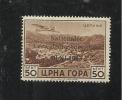 MONTENEGRO TEDESCA  CETTIGNE 1943 SERTO DELLA MONTAGNA SOPRASTAMPATO AEREA 50 CENTESIMI MNH - Duitse Bez.: Montenegro