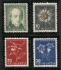 SWITZERLAND - 1943  PRO JUVENTUDE - FLOWERS  - Yvert # 388/391 - MINT LH - Neufs