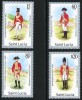 ST.LUCIA 1986 BRITISH MILITARY UNIFORMS SC.#876-79 MNH CV.$15.00 - St.Lucia (1979-...)