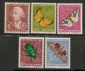 SWITZERLAND - 1957  PRO JUVENTUDE - BUTTERFLIES  - Yvert # 547/601 - MINT LH - Unused Stamps