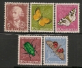 SWITZERLAND - 1957  PRO JUVENTUDE - BUTTERFLIES  - Yvert # 547/601 - MINT LH - Neufs