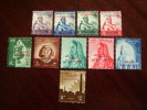 PALESTINE 1954-1958 OVERPRINTED EGYPTIAN STAMPS TEN DIFFERENT All MNH - Palestina