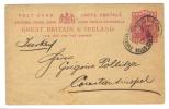 ENG103 - U.K. , Vittoria Intero  Per Costantinople (Turkey) Da London 7 Mr 1902 - Storia Postale