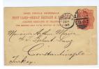 ENG104 - U.K. , Vittoria Intero  Per Costantinople (Turkey) Da London 21 Fe 1898 - Cartas & Documentos
