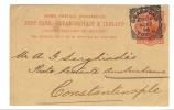 ENG106 - U.K. , Vittoria Intero  Per Costantinople (Turkey) Da Bradford 17 No 1896 - Cartas & Documentos