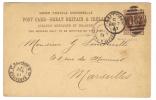 ENG127 - U.K. , Vittoria Intero  Per Marseille  (France) Da Luton  17 No 1887 - Cartas & Documentos